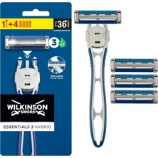 Ayrex Wilkinson Essentials 3 Hybrid Erkek Tıraş Bıçağıi Sapı 4 Yedek Kartuş