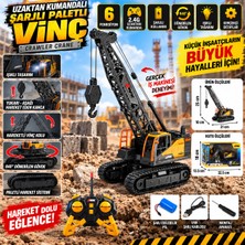 Trust Store Uzaktan Kumandalı Şarjlı Paletli Vinç 6 Fonksiyon 640° Dönüşlü Işıklı Iş Makinesi