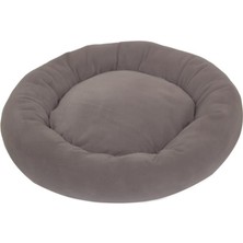 Ayrex Kedi ve Köpek Simit Yatağı 50 cm Çap Polar Gri-Krem
