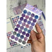 Ayrex Monet Garden Mor 6 Yaprak 312 Adet Yuvarlak Kağıt Sticker Seti/etiket/çıkartma/postit/post