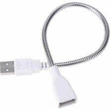 Ayrex Metal USB Type A Soketli Uzatma Kablosu Kıvrılabilir Hortum Kordon 25CM Masa Lambası LED Ay