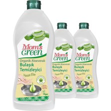 Ayrex Mom's Green 3'lü Set -Organik Aloeveralı Elde Bulaşık Temizleyici Hassas Eller (750 ml x 3