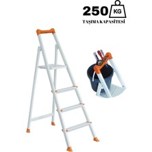 ZE Zigana Ev Gereçleri Hardy Plus 3+1 Ekstra Güçlü 250 kg Taşıma Kapasiteli Metal Ev-Ofis-Bahçe-Inşaat Tipi Merdiven