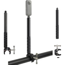 Ayrex Coverzone Mengene Gidon Montajlı Görünmez Selfie Çubuğu, INSTA360 X3, X2, X4, X5, One Rs,