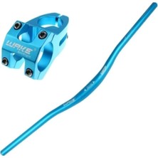Ayrex Wake Mavi Bisiklet Alümiyum Gidon+Boğaz 780MM 31,8mm Bisiklet Direksiyon + Boğaz