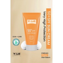 W-LAB Cosmetics SPF 50+ yüksek korumalı güneş kremi, UVA ve UVB ışınlarına karşı etkili, tüm cilt tipleri için ideal