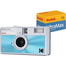 Ayrex Kodak Ektar H35N 35MM Filmli Analog Fotoğraf Makinesi- Sırlı Mavi+Ultramax 24 Poz Film