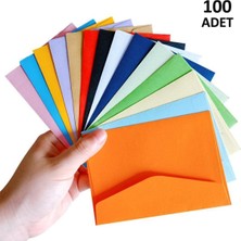 Ayrex Hobialem 100 Adet, Renkli Zarf, 13X18 Cm, Büyük Boy, Renkli Zarflar, Karışık Renklerde, M