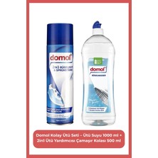 Domol Kolay Ütü Seti – Ütü Suyu 1000 ml + 2in1 Ütü Yardımcısı Çamaşır Kolası 500 ml