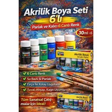 Ayrex 6'li Akrilik Boya Seti 30 ml – Canlı Renkler, Su Bazlı, Çok Amaçlı Boya