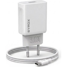 Syrox Q32 18W 3.0A Type-C Hızlı Şarj Adaptörü ve USB Kablo Set