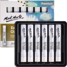 Ayrex Mont Marte Ekstra Yumuşak Yağlı Pastel Beyaz Premium 6 Adet, Çeşitli Doğal Yağlı Paste