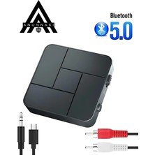 Ayrex Bluetooth 5.0 Ses Alıcı Verici Aux Rca USB Stereo Kablosuz Mikrofonlu Araba Tv Pc Rx Tx Rece