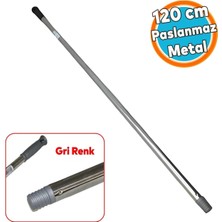 Ayrex Metal Fırça Sapı Krom Renk Kalın Sap Süpürge Çekpas Standart Metal Sap 120 cm