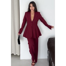 Vuntal Volanlı Blazer Ikili Pantolonlu Takım