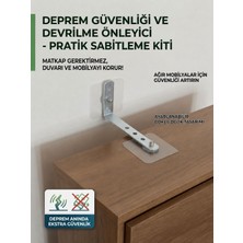 ePhase 2 Set Orta Boy Deprem Güvenliği Kendinden Yapışkanlı Kademeli 5X10CM Mobilya Eşya Dolap Sabitleme Aparatı