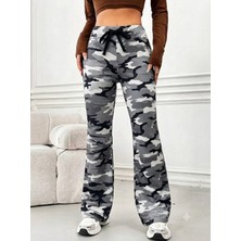 Alyn Wear Kadın Yüksek Bel Bağcıklı Geniş Paçalı Desenli Dalgıç Tayt