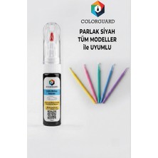 COLORGUARD Parlak Siyah Tüm Modeller ile Uyumlu Rötuş Boyası ve 5'li Rötuş Çubuğu Hassas Uygulama Seti