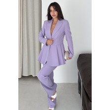 Vuntal Volanlı Blazer Ikili Pantolonlu Takım