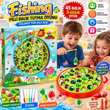 Trust Store Pilli Balık Tutma Oyunu Eğitici Eğlenceli Çocuk Balık Avı Oyunu 45 Balıklı Fishing Game