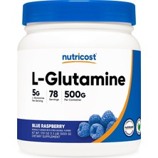 Nutricost L-Glutamine Powder - 17.9 Oz 500 gr - Blue Raspberry (Mavi Ahududu) Aromalı