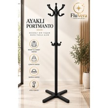 Fluvera Ayaklı Portmanto Çoklu Kancalı Elbise Askılığı Mont Kaban Çanta Şapka Askısı Antre Askılık