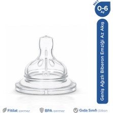 Wee Baby Silikon Biberon Emziği Geniş Ağızlı Yavaş Akış 0-6 Ay