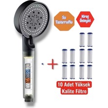 Truva Su Tasarruflu ve Kireç Önleyici 5 Fonksiyonlu Turbo Özellikli El Duşu ve 10 Adet Yedek Filtreli