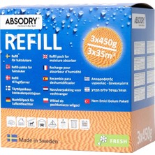 Ayrex Absodry Everbrand Sweden'den Nem Emici (Fresh Scent Refill 450 G, 3'lü Paket)