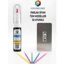 Colorguard Parlak Siyah Tüm Modeller ile Uyumlu Rötuş Seti - 2 Si 1 Arada Iğne ve Fırça Uçlu Şişe, Rötuş Çeliği ve Rötuş Çubuğu