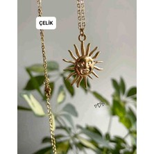 Kiraz Çiçeği Jewelry Paslanmaz Çelik Güneş Kolye