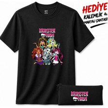 BarsDepo Monster High Baskılı T-Shirt, %100 Pamuk Unisex Çocuk / Yetişkin Tısort (Kalemlık Hedıyelı)