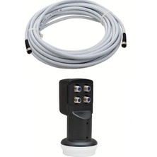 Ayrex Byconners Full Ultra Hd 3D 4K Uyumlu Yağmur Korumalı Ikili Quad 4 Li Çanak Uydu Lnb + F Ko