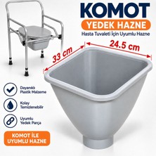 Genç Sağlık Komot Yedek Hazne Hasta Tuvaleti Uyumlu Plastik Lazımlık Haznesi 24,5 x 33 cm