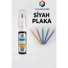 COLORGUARD Siyah Plaka Rötuş Boyası ve 5'li Rötuş Çubuğu Hassas Uygulama Seti
