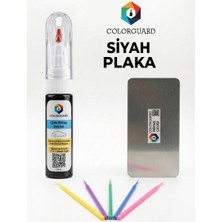 COLORGUARD Siyah Plaka Rötuş Seti - 2 si 1 Arada İğne ve Fırça Uçlu Şişe, Rötuş Çeliği ve Rötuş Çubuğu