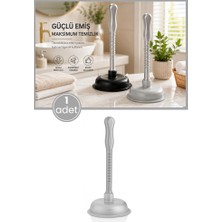 Flora Battal Vantuz Pompa Gri, Mutfak Banyo Lavabo Küvet Wc Tuvalet Gider Açıcı Büyük El Pompası 16X33CM