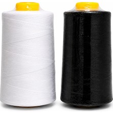 Kozalı Beyaz ve Siyah Dikiş Ipliği