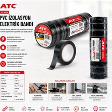 Alfa Brand 10 Adet Lüx Siyah Pvc Izolasyon Elektrik Bandı 0.13X19X11YDS 10MM - 1 Paket Gönderilir - 1 Paket