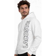 Lacoste Grafik Regular Fit Ekru Kapşonlu Sweatshirt