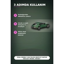 Alfa Brand Yeşil Renkli 1/64 Ölçek Bentley Batur Diecast Model Araba - Koleksiyonluk Tekli Paket BX-313340