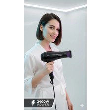 St. Morritz Siyah Profesyonel Saç Kurutma Makinesi+Fönlük 2400WATT Profesyonel Fön Makinesi Saç Kurutma