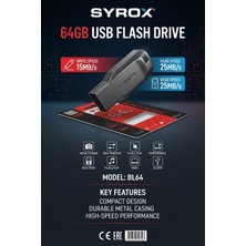 Syrox Flash Bellek 64 GB USB BL64