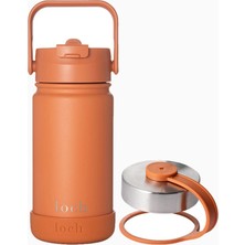 Loch Paslanmaz Çelik Termos Matara Turuncu 420 ml 2 Kapaklı