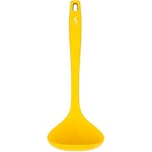 Lurch - Platin Silikon Çorba Kepçesi 28 cm Sarı - Yanmaz, Yapışmaz, Bükülmez, Çizmez, Tat ve Koku Bırakmaz - 240052