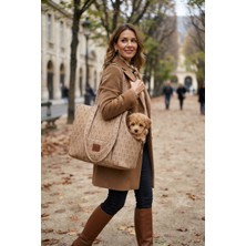 TinyPati Patibag Lüks Deri Kedi ve Köpek Taşıma Çantası (Içi Peluş Konforlu ve Su Geçirmez)