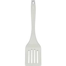 Lurch - Platin Silikon Delikli Spatula 32,5 cm Açık Gri - Yanmaz, Yapışmaz, Bükülmez, Çizmez, Tat ve Koku Bırakmaz - 240003