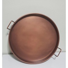 St. Morritz Metal Yuvarlak Servis Tepsisi 50 cm Bakır