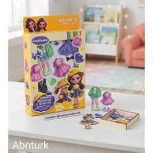 Abnturk Manyetik Bebek Kıyafet Giydirme Oyunu Mıknatıslı Yapboz Moda Tasarım Oyun Seti