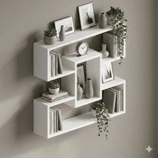 Çamsan Rafixa Atlas Çam Mdf Simetrik Kanatlı Duvar Rafı - Modern Kitaplık